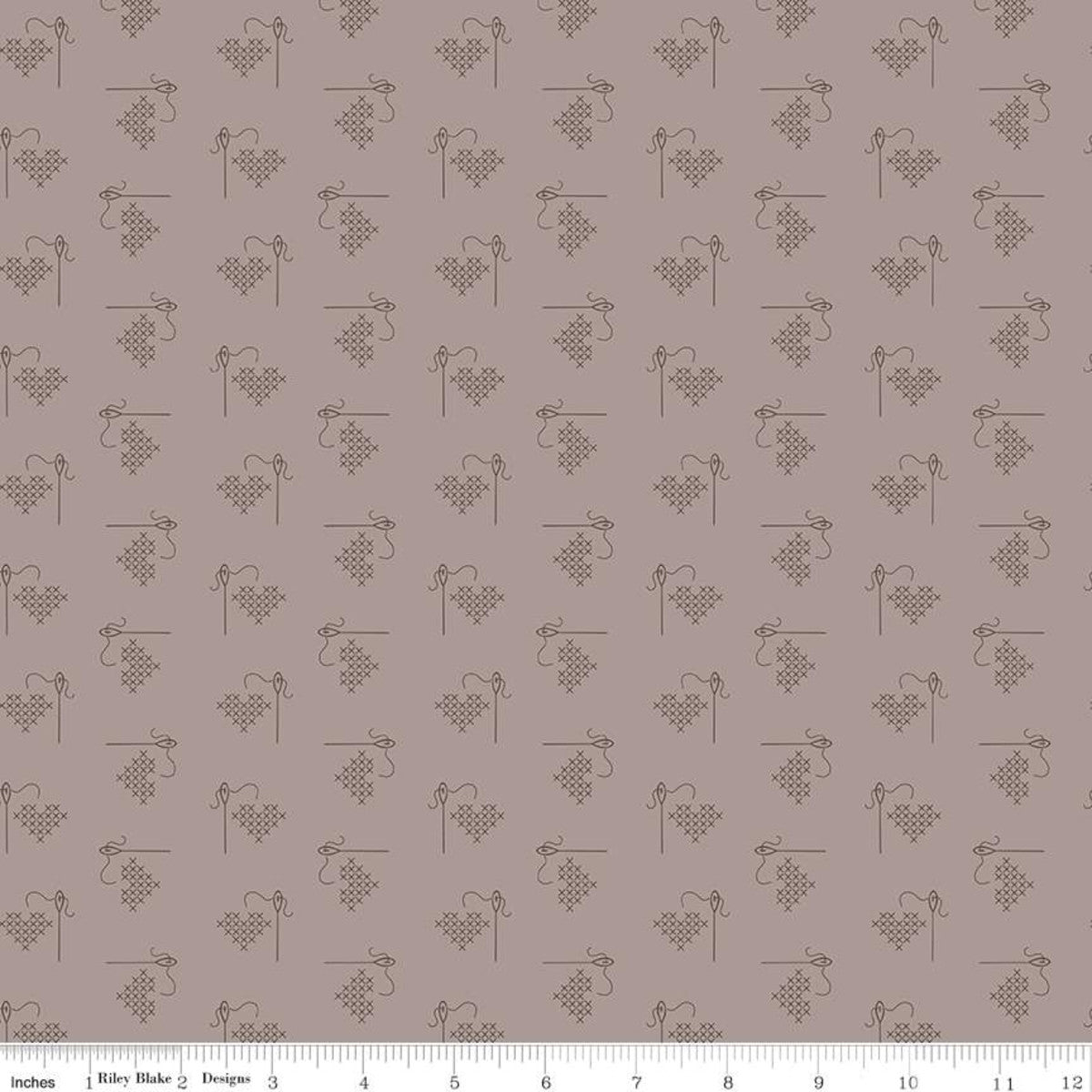 Bee Basics Pewter Heart Yardage by Lori Holt for Riley Blake Designs