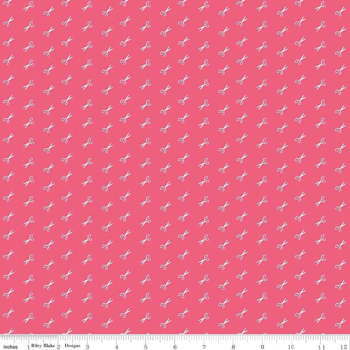 Bee Basics Raspberry Scissor Yardage by Lori Holt for Riley Blake Designs