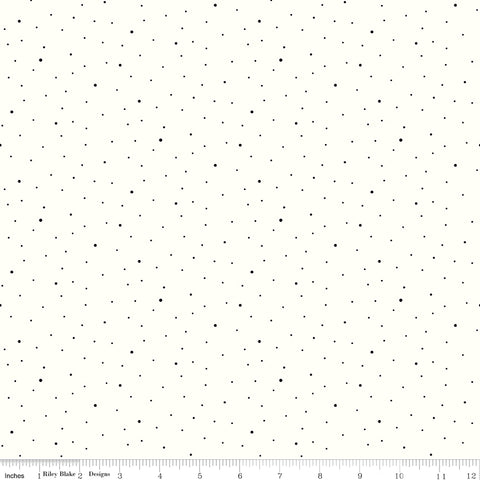Dapple Dot Black on White Yardage by the RBD Designers for Riley Blake Designs