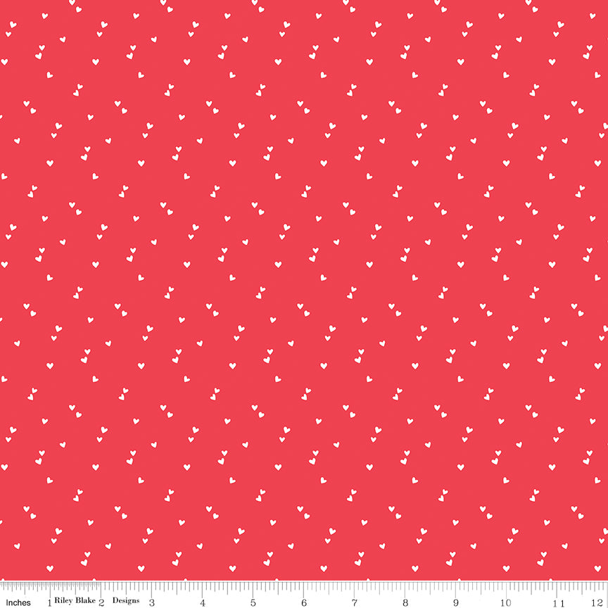 Seasonal Basics Red Hearts Yardage by Riley Blake Designs