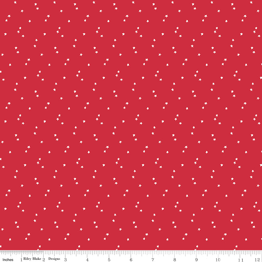 Seasonal Basics Red Stars Yardage by Riley Blake Designs