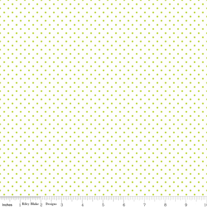 Swiss Dot Lime on White Yardage by Riley Blake Designs