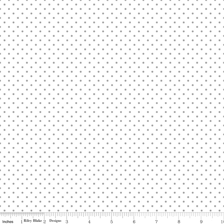 Swiss Dot Gray on White Yardage by Riley Blake Designs