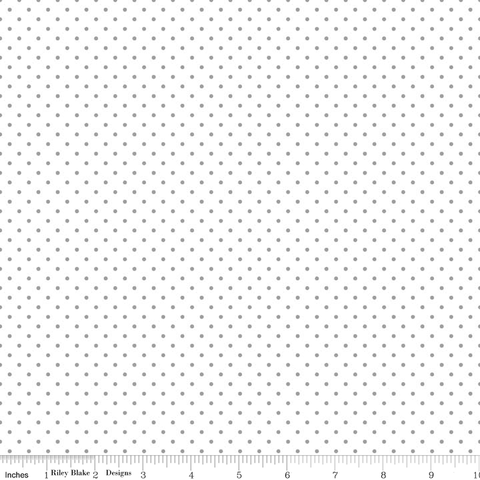 Swiss Dot Gray on White Yardage by Riley Blake Designs