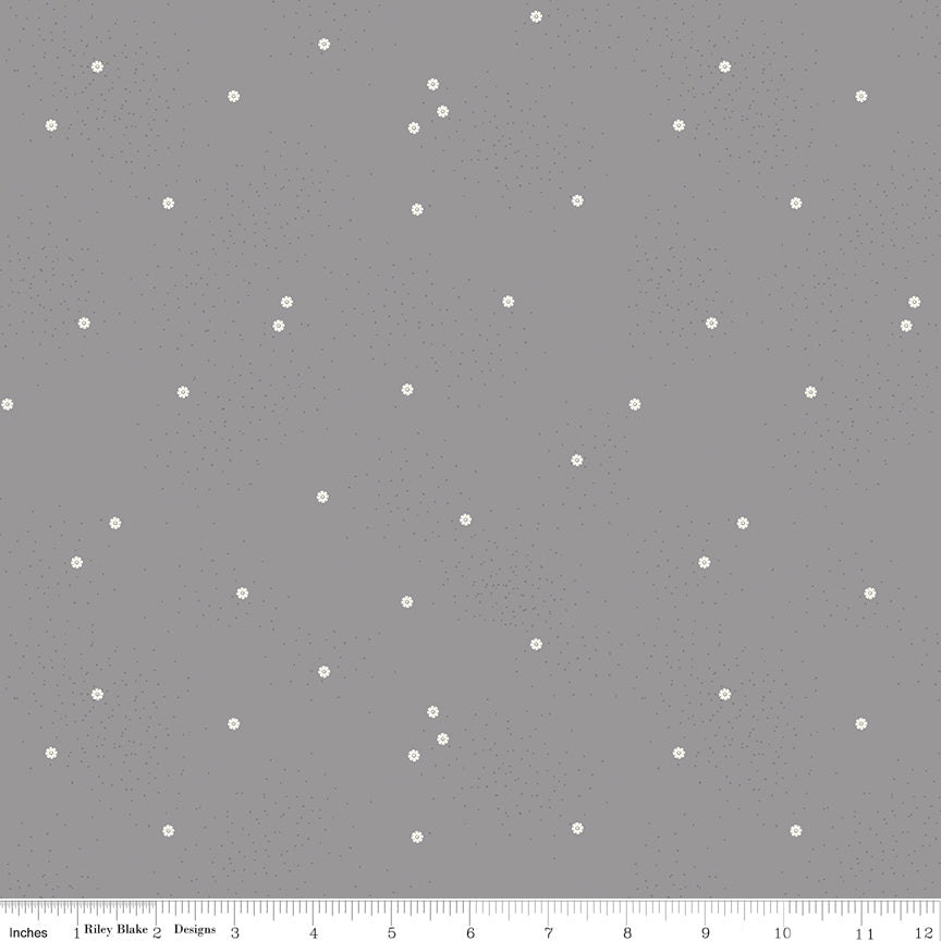 Dainty Daisy Gray Yardage by Beverly McCullough for Riley Blake Designs