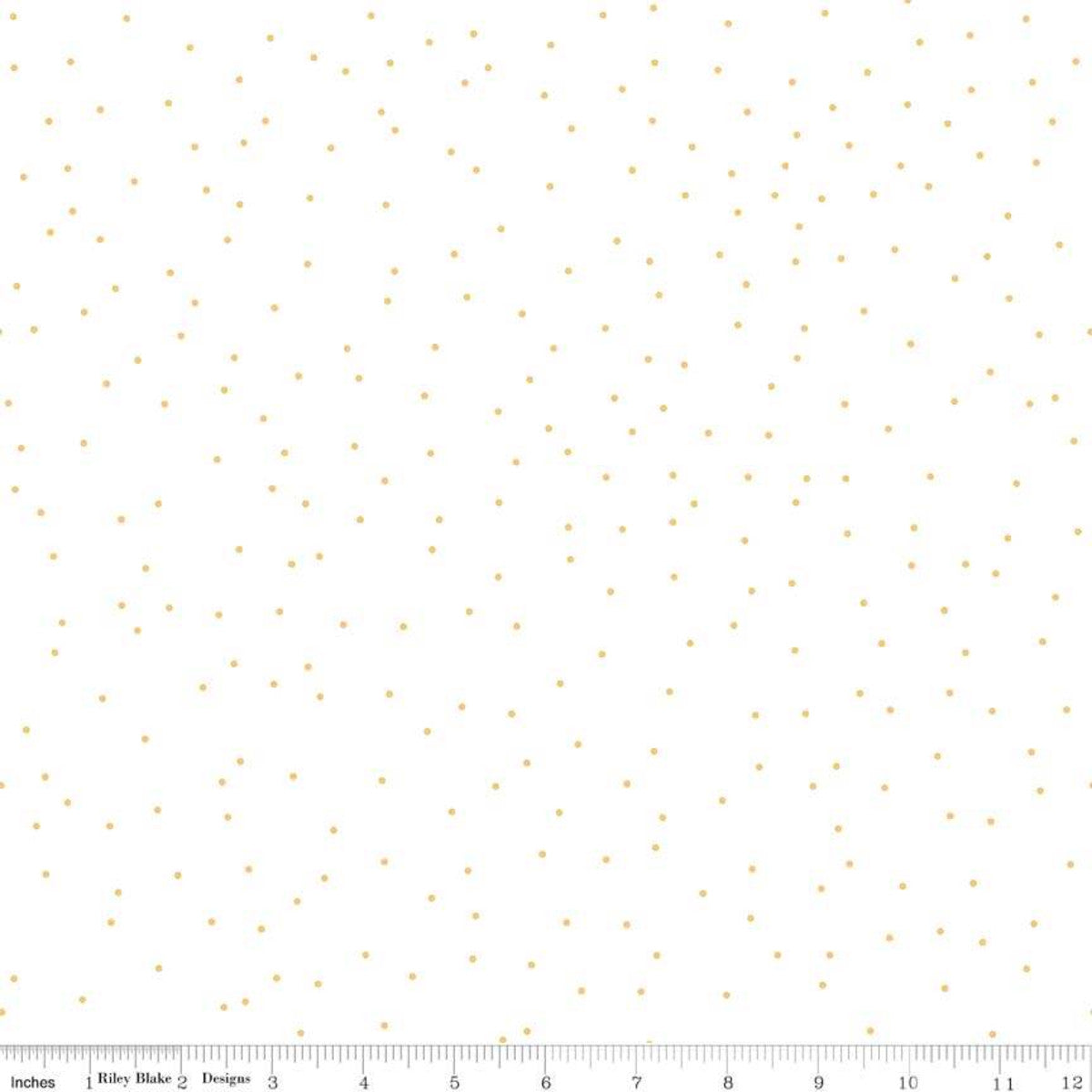 Pin Dot Honey on White Yardage by Lori Holt for Riley Blake Designs