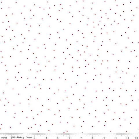 Pin Dot Red on White Yardage by Lori Holt for Riley Blake Designs