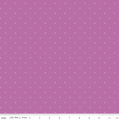 Bee Cross Stitch Plum Yardage by Lori Holt for Riley Blake Designs
