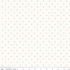 Bee Cross Stitch Cloud Jade Yardage by Lori Holt for Riley Blake Designs