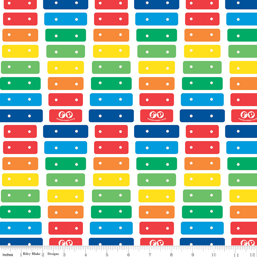 Fisher-Price White Xylophone Yardage by Riley Blake Designs
