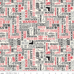 Wild At Heart Cream Words Yardage by Lori Whitlock for Riley Blake Designs