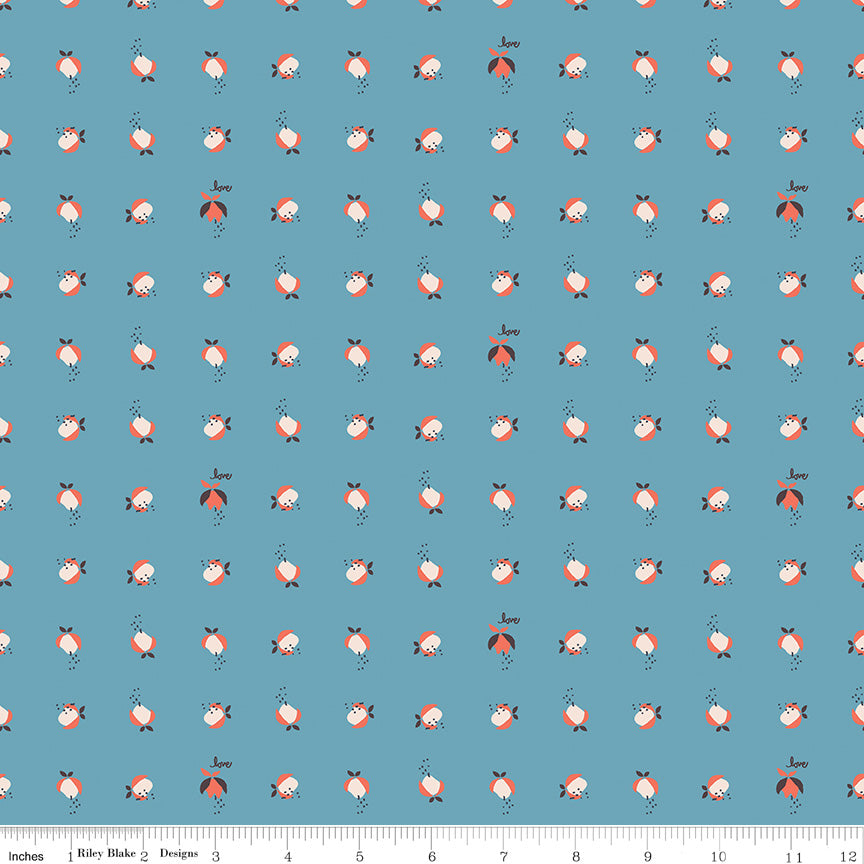 Idyllic Blue Love Buds Yardage by Minki Kim for Riley Blake Designs