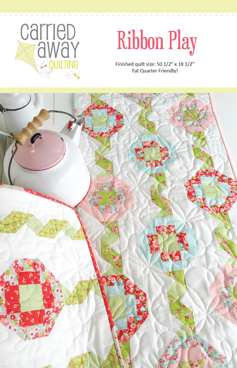 Ribbon Play Table Runner Pattern by Taunja Kelvington of Carried Away Quilting