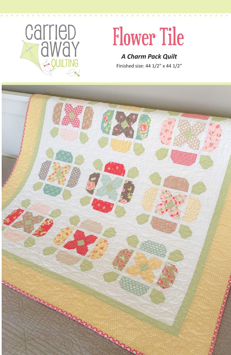 Flower Tile Quilt Pattern by Taunja Kelvington of Carried Away Quilting