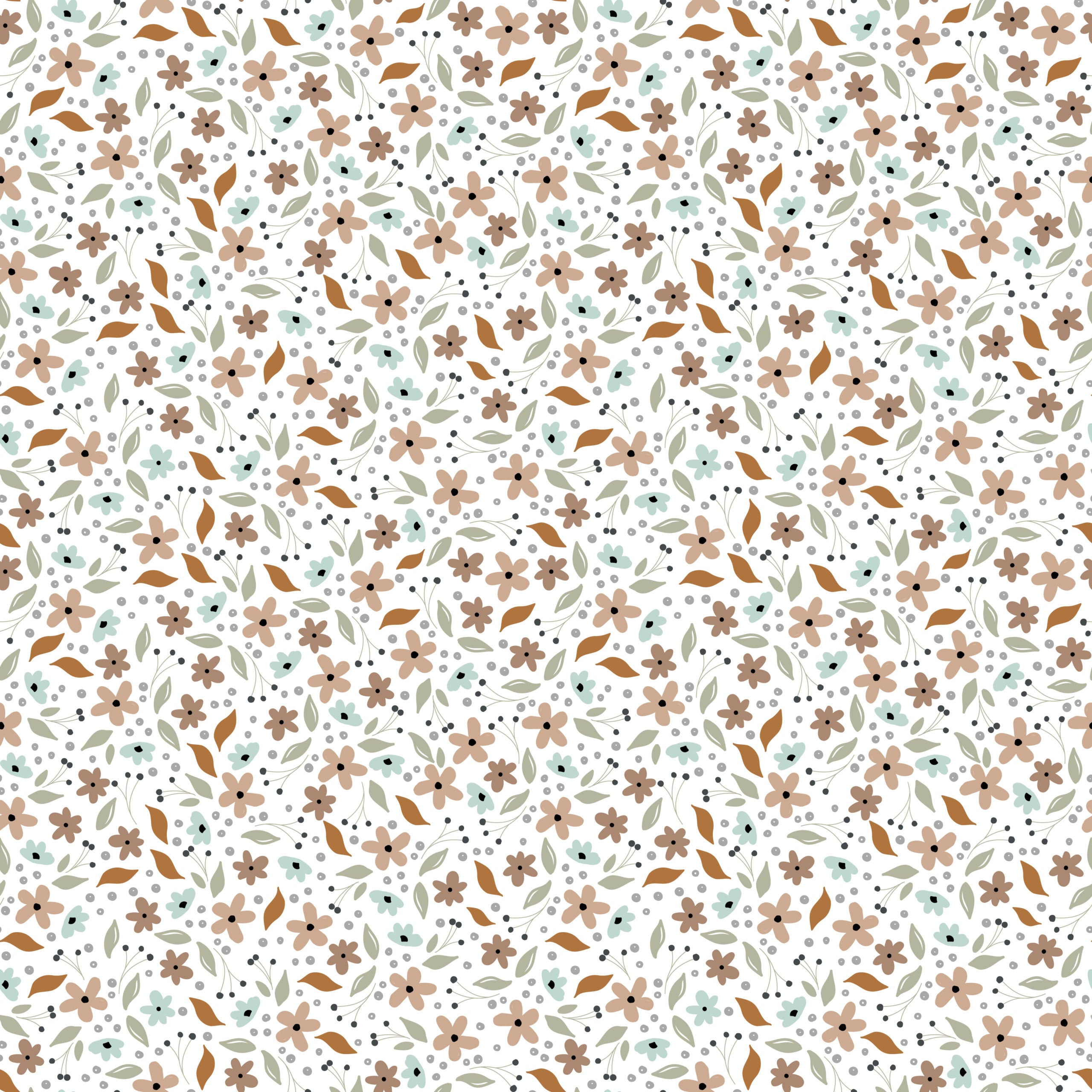 House and Home White Cicely Yardage by Lori Woods for Poppie Cotton Fabrics