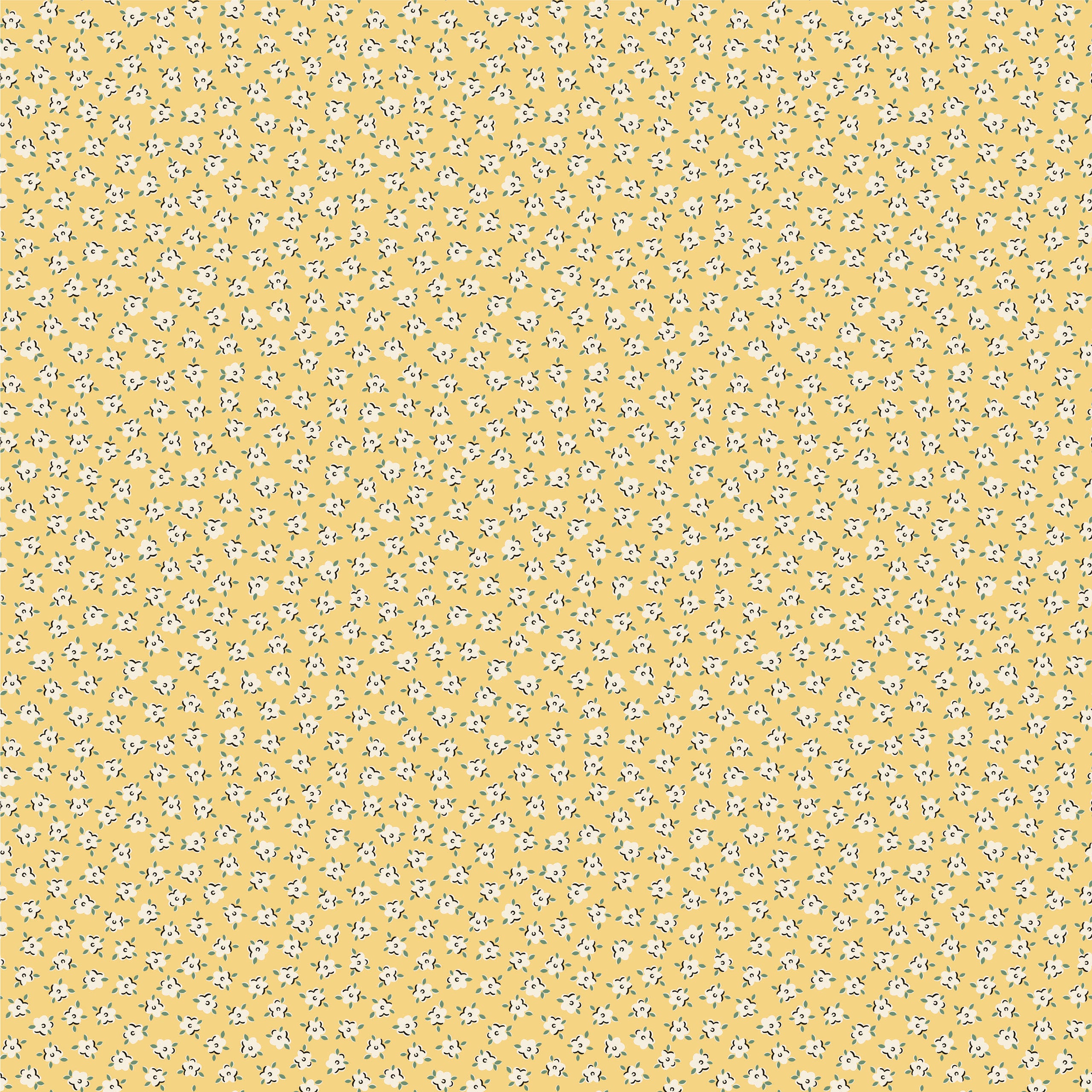 My Favorite Things Yellow Delightful Yardage by Lori Woods for Poppie Cotton Fabrics