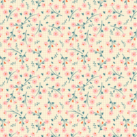 Treasured Threads Natural Dottie Yardage by Lori Woods for Poppie Cotton Fabrics