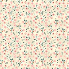 Treasured Threads Natural Dottie Yardage by Lori Woods for Poppie Cotton Fabrics