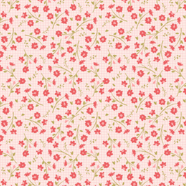 Treasured Threads Pink Dottie Yardage by Lori Woods for Poppie Cotton Fabrics