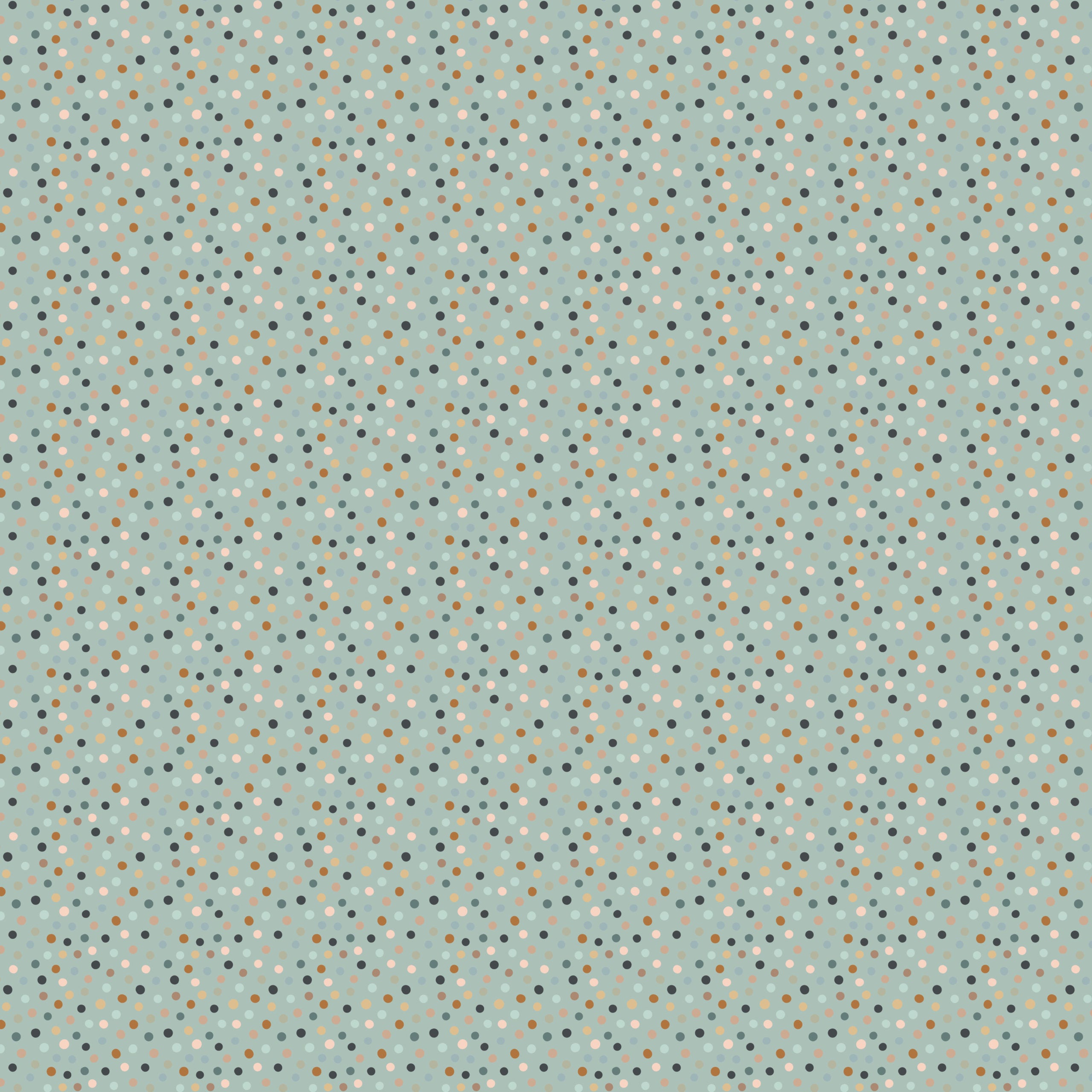 House and Home Green Dotty Yardage by Lori Woods for Poppie Cotton Fabrics