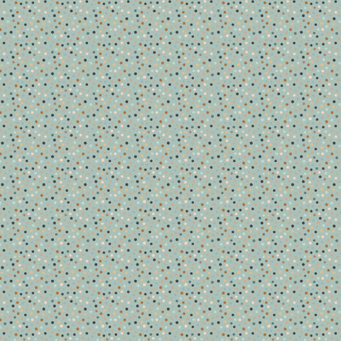 House and Home Green Dotty Yardage by Lori Woods for Poppie Cotton Fabrics