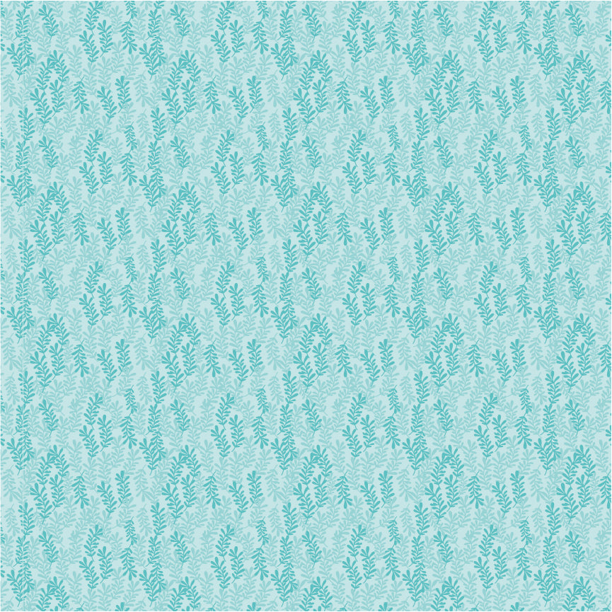 Kaisley Rose Teal Emmaline Yardage by Lori Woods for Poppie Cotton Fabrics