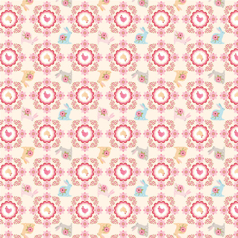 Poppie's Patchwork Club Cream Flopsy & Mopsy Yardage by Lori Woods for Poppie Cotton Fabrics