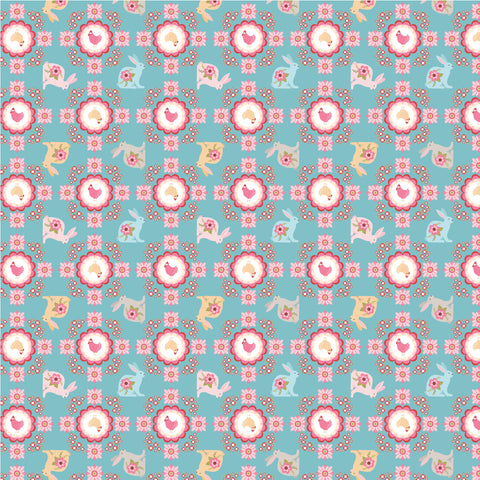Poppie's Patchwork Club Blue Flopsy & Mopsy Yardage by Lori Woods for Poppie Cotton Fabrics