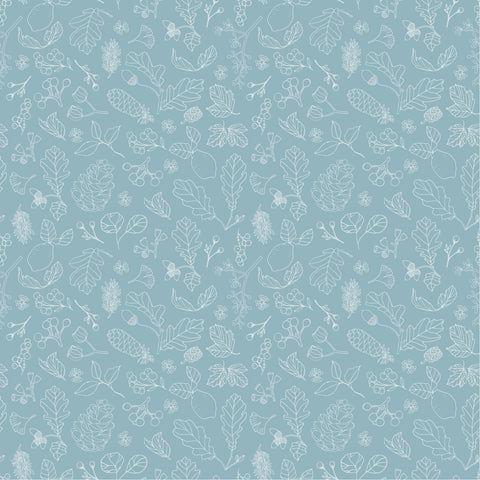 House and Home Blue Forest Yardage by Lori Woods for Poppie Cotton Fabrics