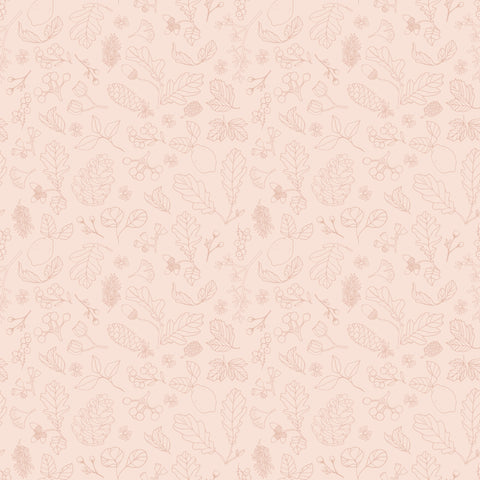 BOLT END 34" House and Home Blush Forest Yardage by Lori Woods for Poppie Cotton Fabrics