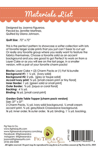 Garden Gate Quilt Pattern by Fig Tree & Co.