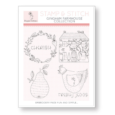 Stamp and Stitch Gingham Farmhouse Collection by Poppie Cotton
