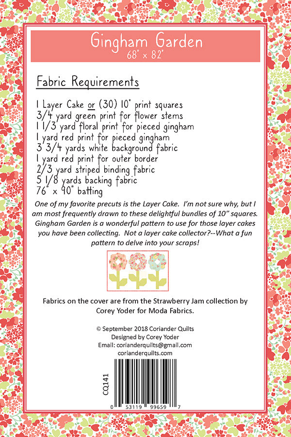 Gingham Garden Quilt Pattern by Corey Yoder of Coriander Quilts