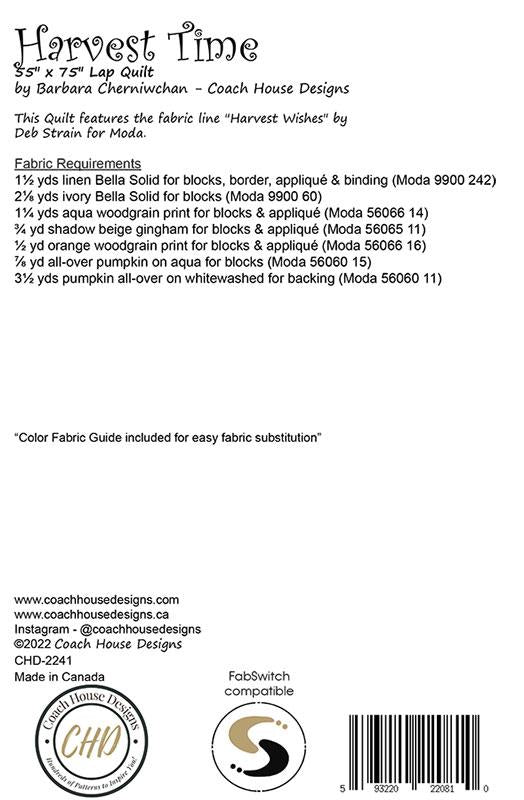 Harvest Time Quilt Pattern by Coach House Designs