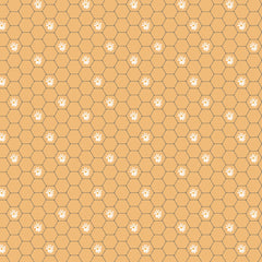 Sunshine And Chamomile Yellow Honey Comb Yardage by Lori Woods for Poppie Cotton Fabrics