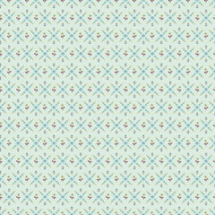 Hollyhock Lane Mint Joy Yardage by Lori Woods for Poppie Cotton Fabrics