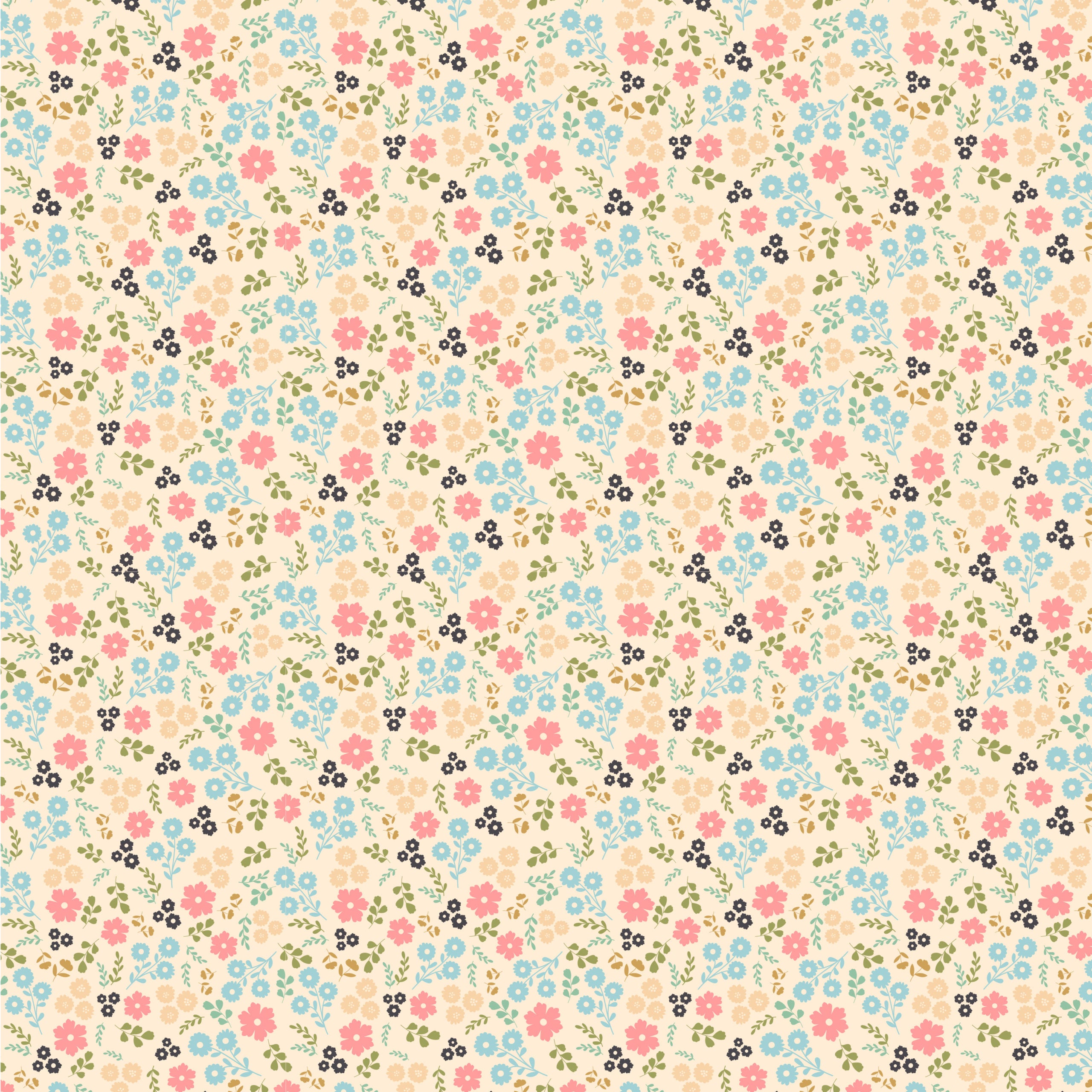 Poppie's Patchwork Club Cream Jemima Yardage by Lori Woods for Poppie Cotton Fabrics