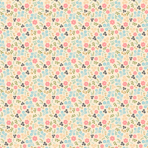 Poppie's Patchwork Club Cream Jemima Yardage by Lori Woods for Poppie Cotton Fabrics
