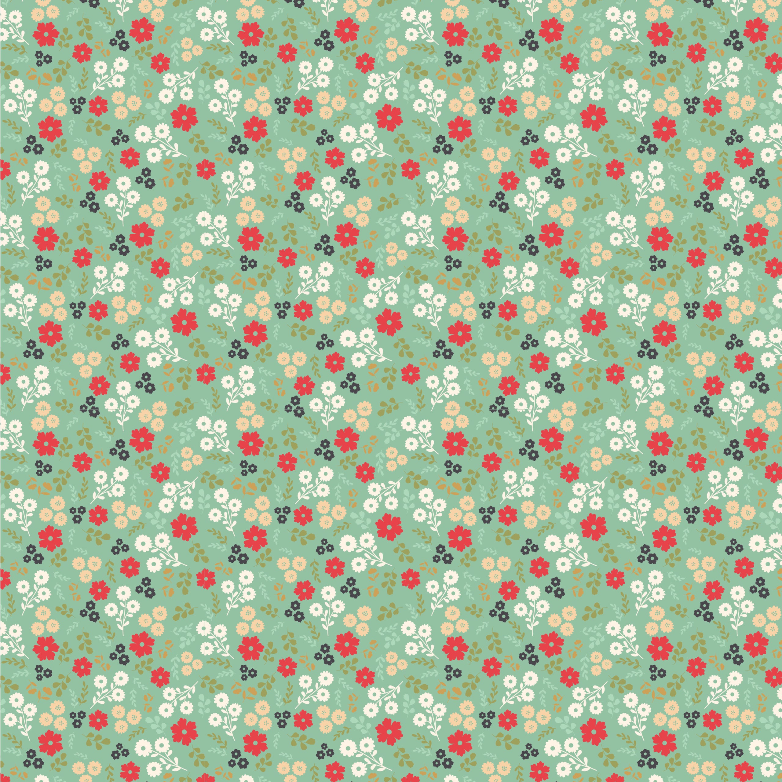 Poppie's Patchwork Club Mint Jemima Yardage by Lori Woods for Poppie Cotton Fabrics