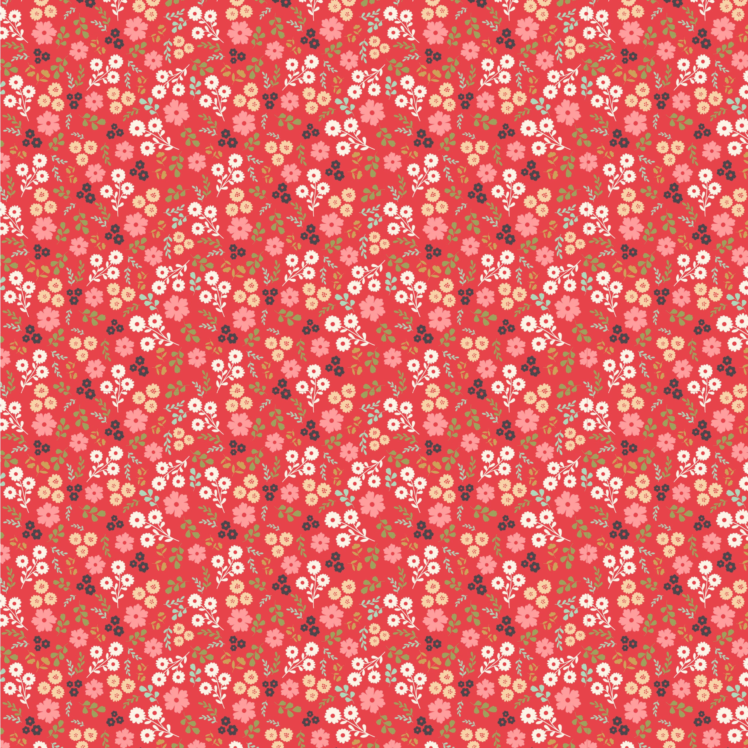 Poppie's Patchwork Club Red Jemima Yardage by Lori Woods for Poppie Cotton Fabrics