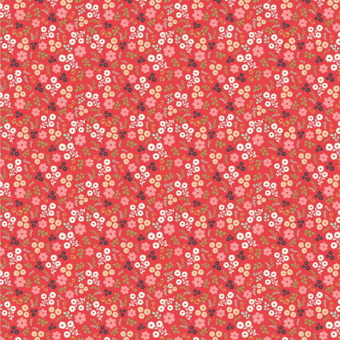 Poppie's Patchwork Club Red Jemima Yardage by Lori Woods for Poppie Cotton Fabrics
