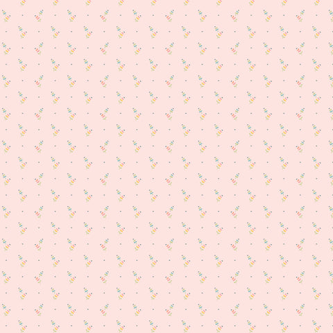 Hollyhock Lane Pink Kindness Yardage by Sheri McCulley for Poppie Cotton Fabrics