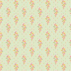 Hollyhock Lane Mint Love At Home Yardage by Lori Woods for Poppie Cotton Fabrics