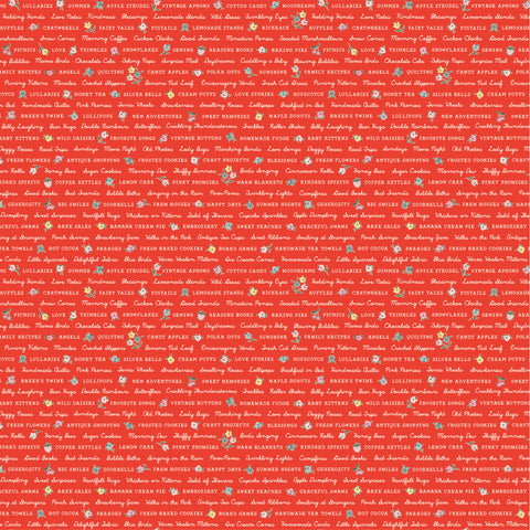 My Favorite Things Red Love Letters Yardage by Lori Woods for Poppie Cotton Fabrics