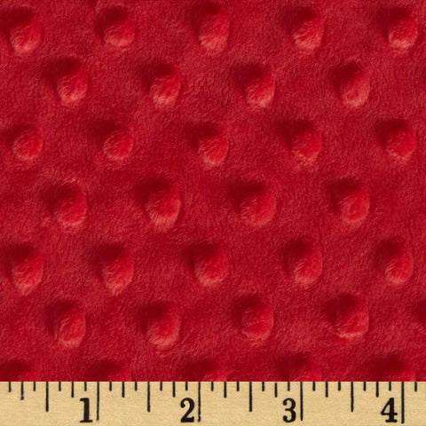 BOLT END 33" Minky Cuddle Dimple Dot Red 60" Wide Yardage by Shannon Fabrics