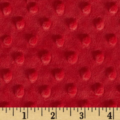 BOLT END 33" Minky Cuddle Dimple Dot Red 60" Wide Yardage by Shannon Fabrics