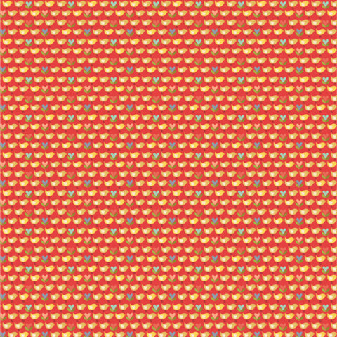 Betsy's Sewing Kit Red Little Chicks Yardage by Lori Woods for Poppie Cotton Fabrics