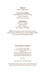 Maple Quilt Pattern by The Pattern Basket