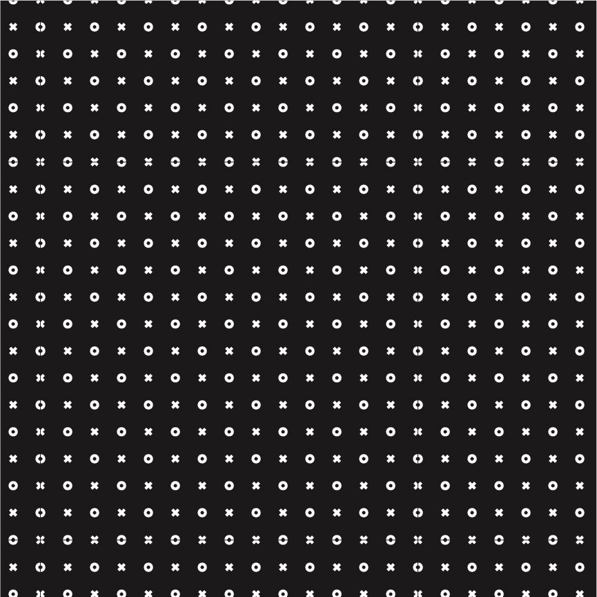 Kiss Hug Black Mascara Yardage by Lori Woods for Poppie Cotton Fabrics