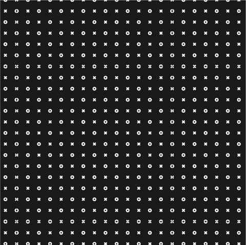 Kiss Hug Black Mascara Yardage by Lori Woods for Poppie Cotton Fabrics